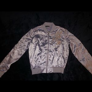 Lilac Floral Bomber Jacket